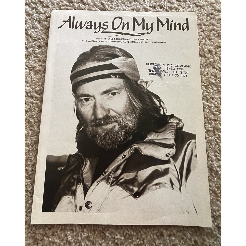 WILLIE NELSON 1982 Always On My Mind SHEET MUSIC